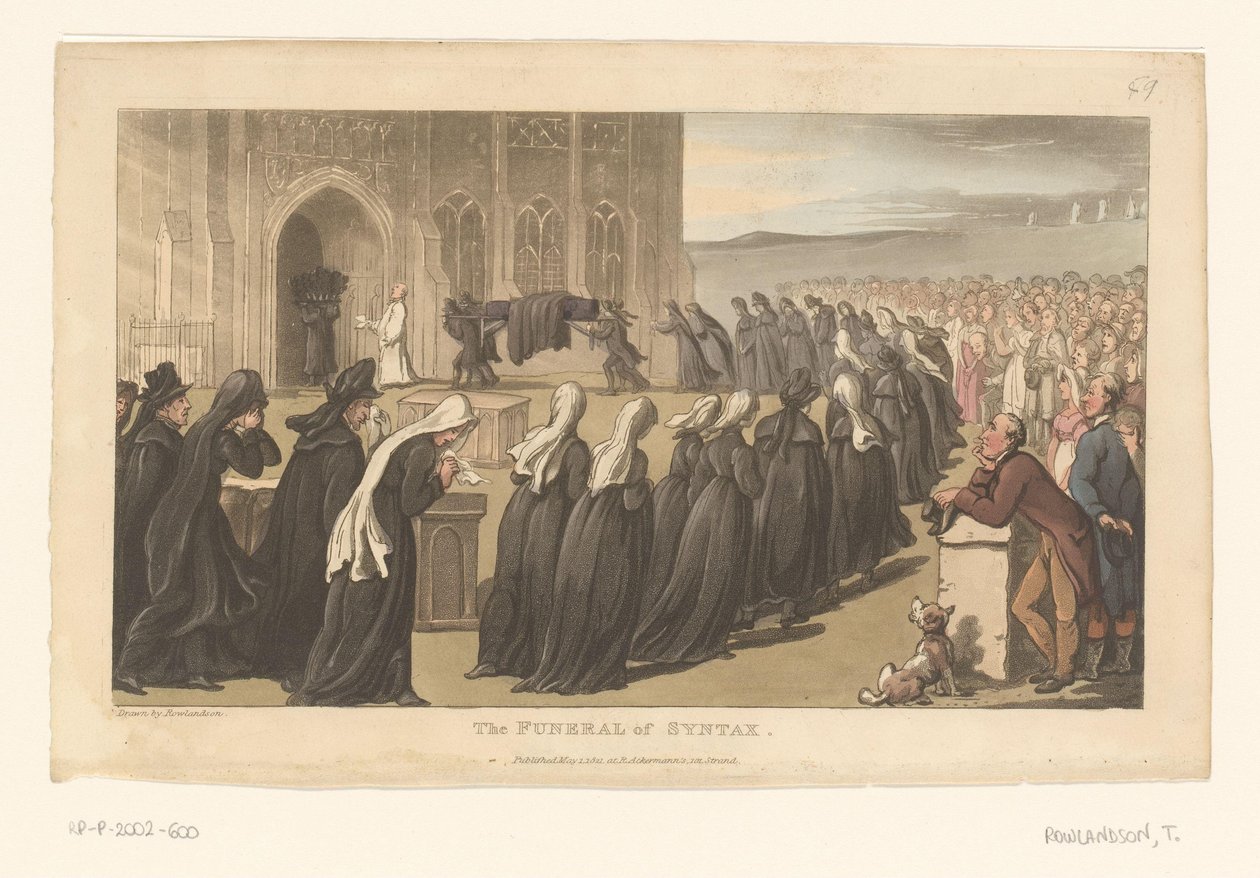 Syntax’ begravelse av Thomas Rowlandson