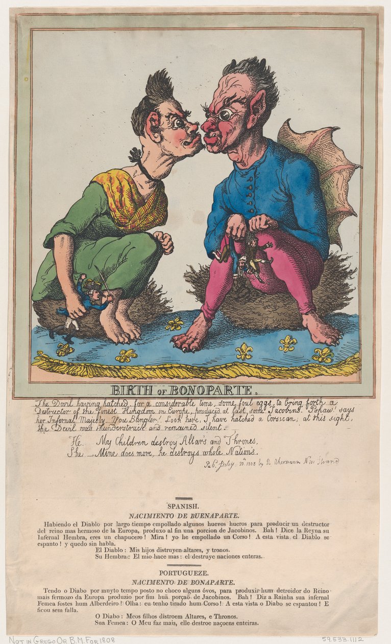 Bonopartes fødsel, 8. februar 1808., 8. februar 1808. av Thomas Rowlandson