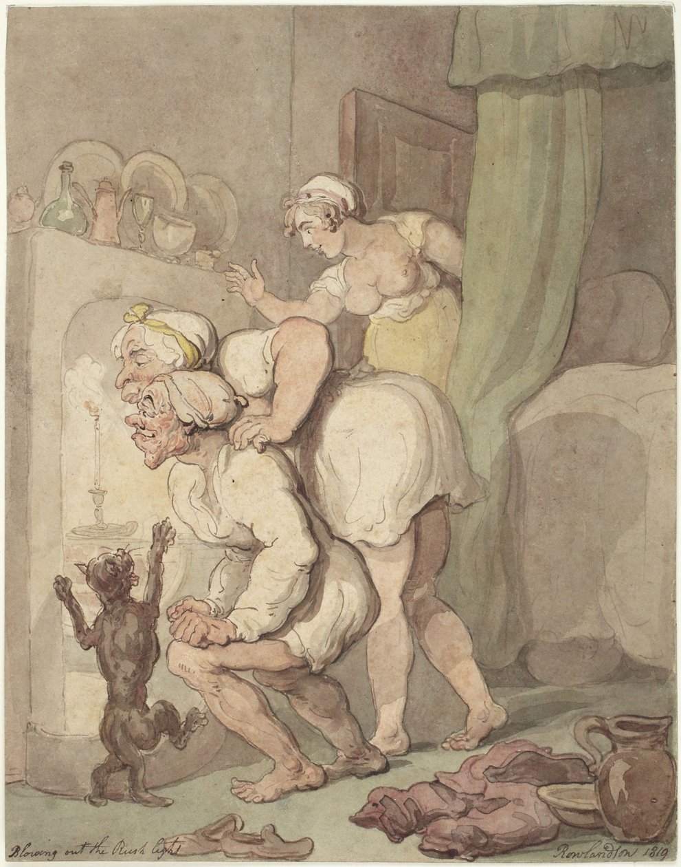 Å blåse ut stearinlyset av Thomas Rowlandson