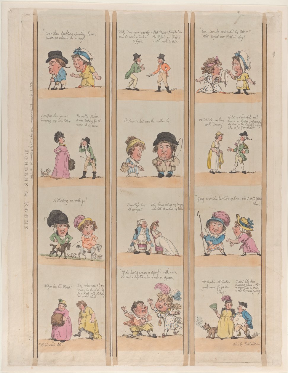 Borders for Rooms, Extravaganzas Plate 6, 2. mai 1799., 2. mai 1799. av Thomas Rowlandson