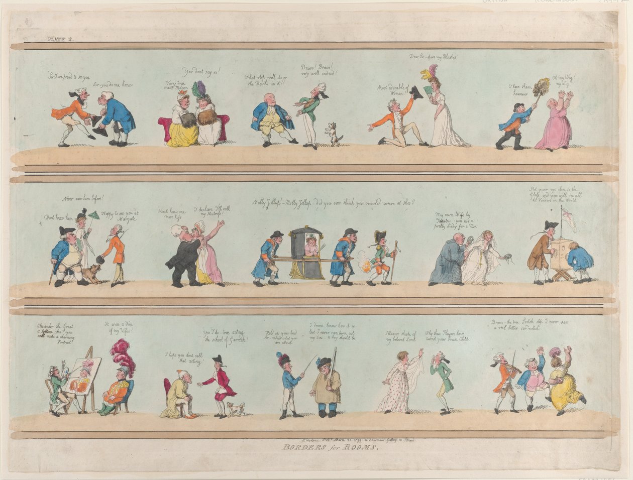 Borders for Rooms, Plate 2, 25. mars 1799., 25. mars 1799. av Thomas Rowlandson