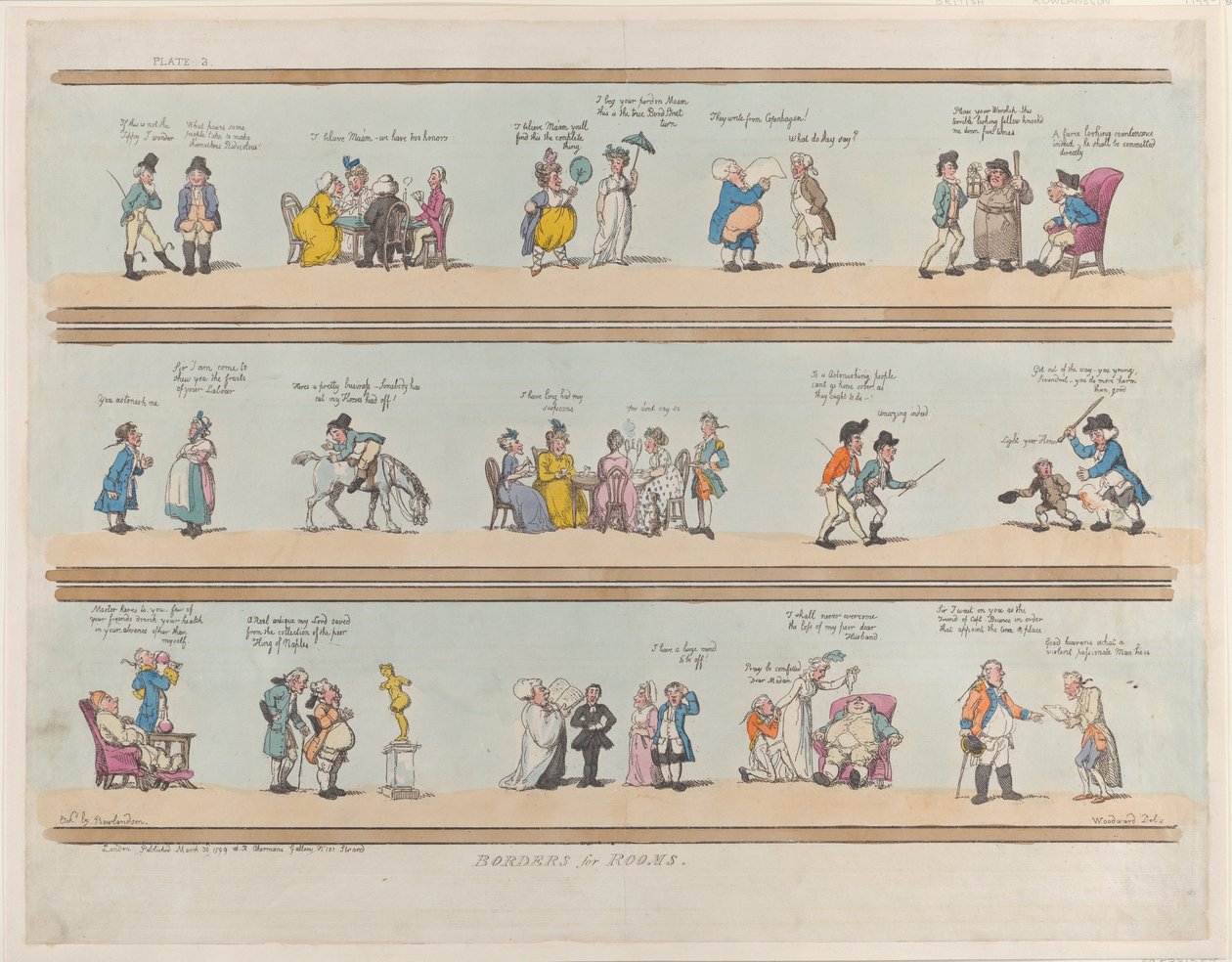 Grenser for rom, plate 3, 30. mars 1799., 30. mars 1799. av Thomas Rowlandson