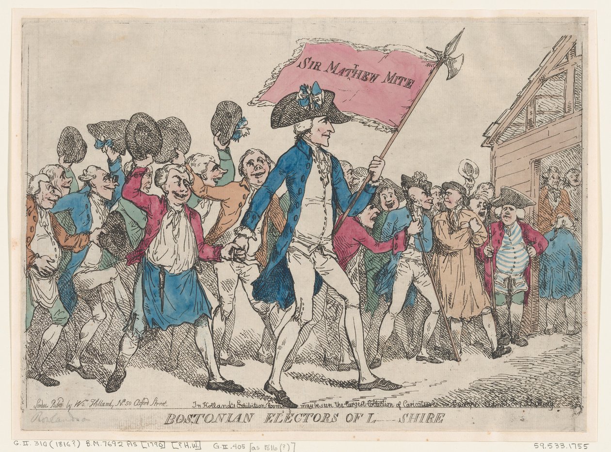 Bostonian Electors of L-Shire, 1790., 1790. av Thomas Rowlandson