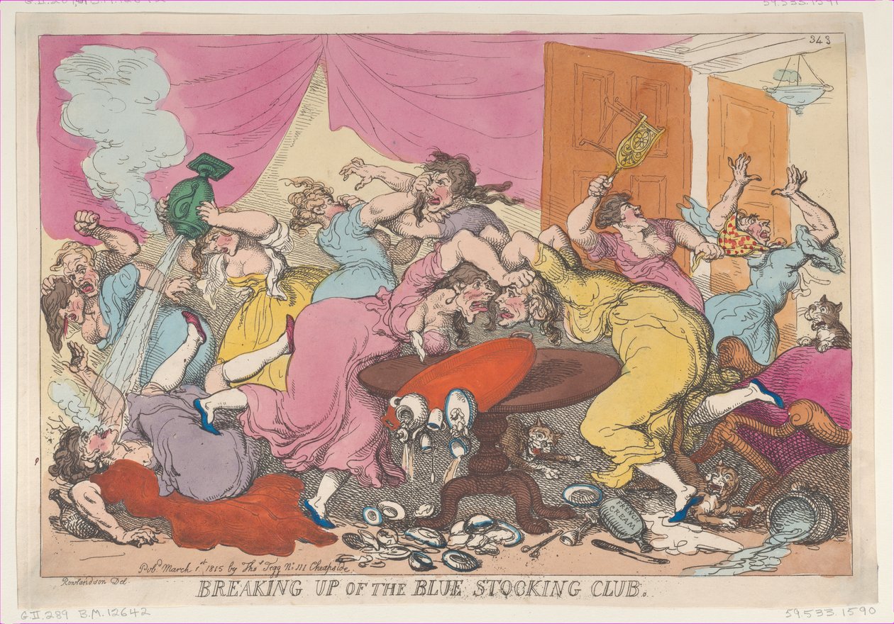Breaking Up of the Blue Stocking Club, 1. mars 1815., 1. mars 1815. av Thomas Rowlandson