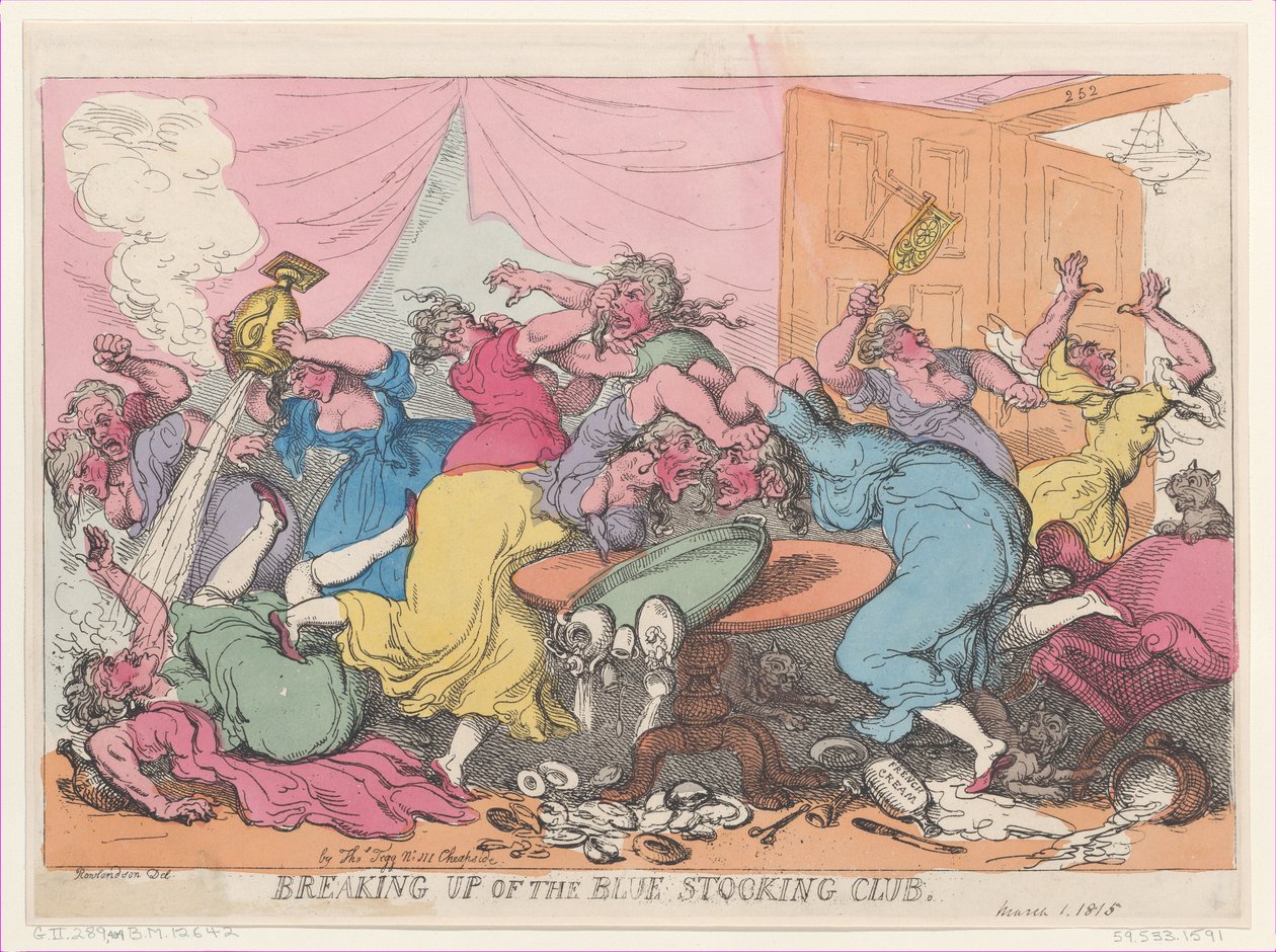 Breaking Up of the Blue Stocking Club, 1. mars 1815., 1. mars 1815. av Thomas Rowlandson