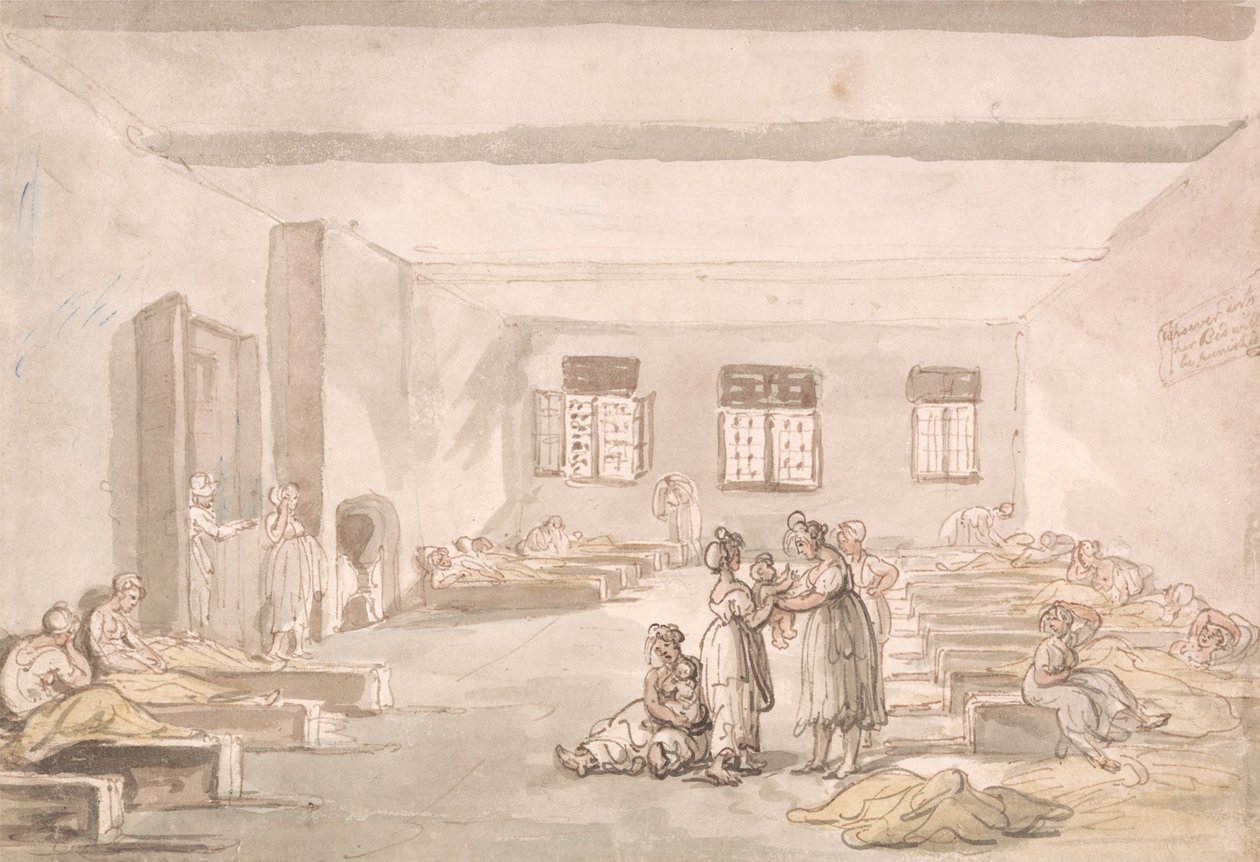 Bridewell, «The Pass Room», straffehuset av Thomas Rowlandson