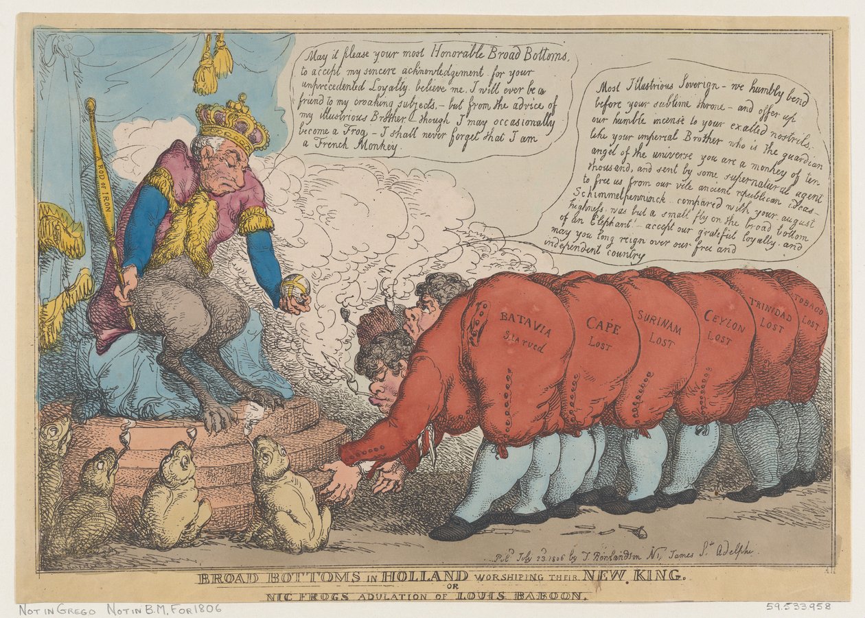 Bred bunn i Holland tilbeder sin nye konge, 23. juli 1806., 23. juli 1806. av Thomas Rowlandson