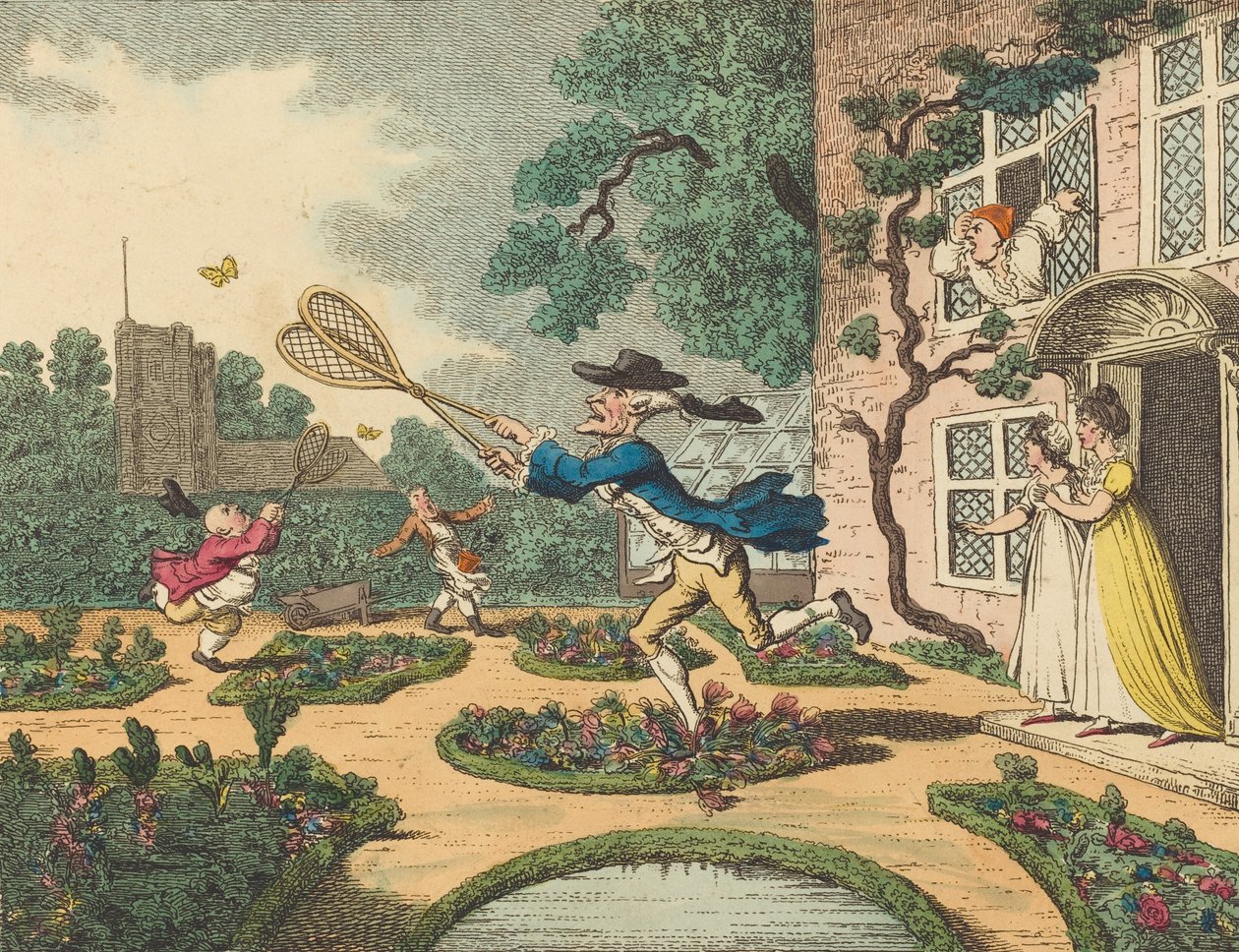 Sommerfugljakt, 1806. av Thomas Rowlandson