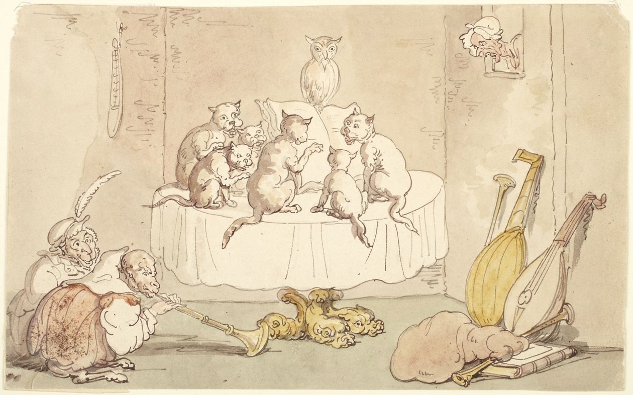 Katter og aper av Thomas Rowlandson