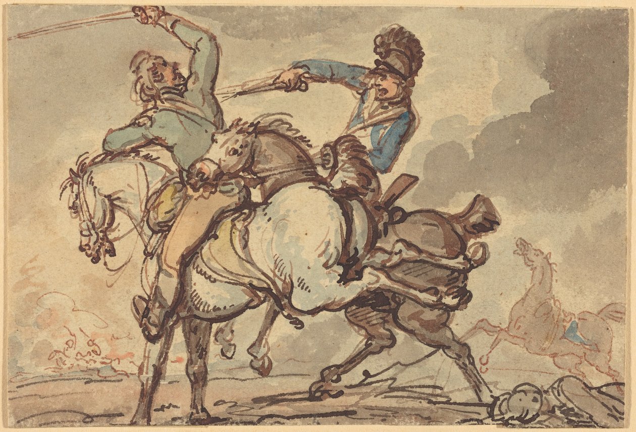 Kavaleriskirmish av Thomas Rowlandson