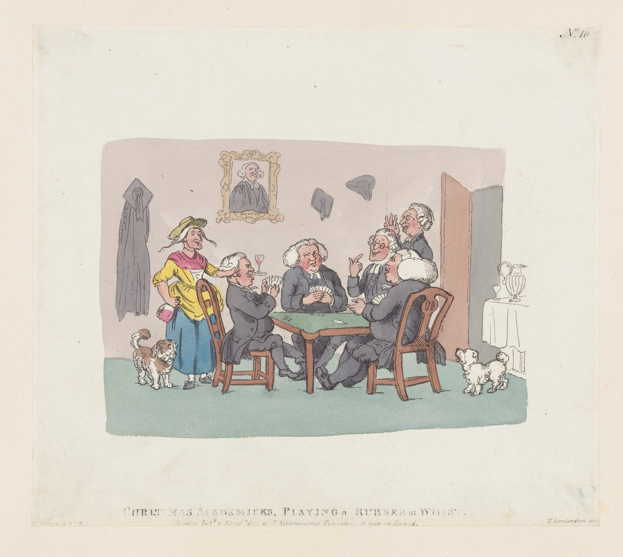 Christmas Academics Playing a Rubber at Whist, 1. april 1803., 1. april 1803. av Thomas Rowlandson