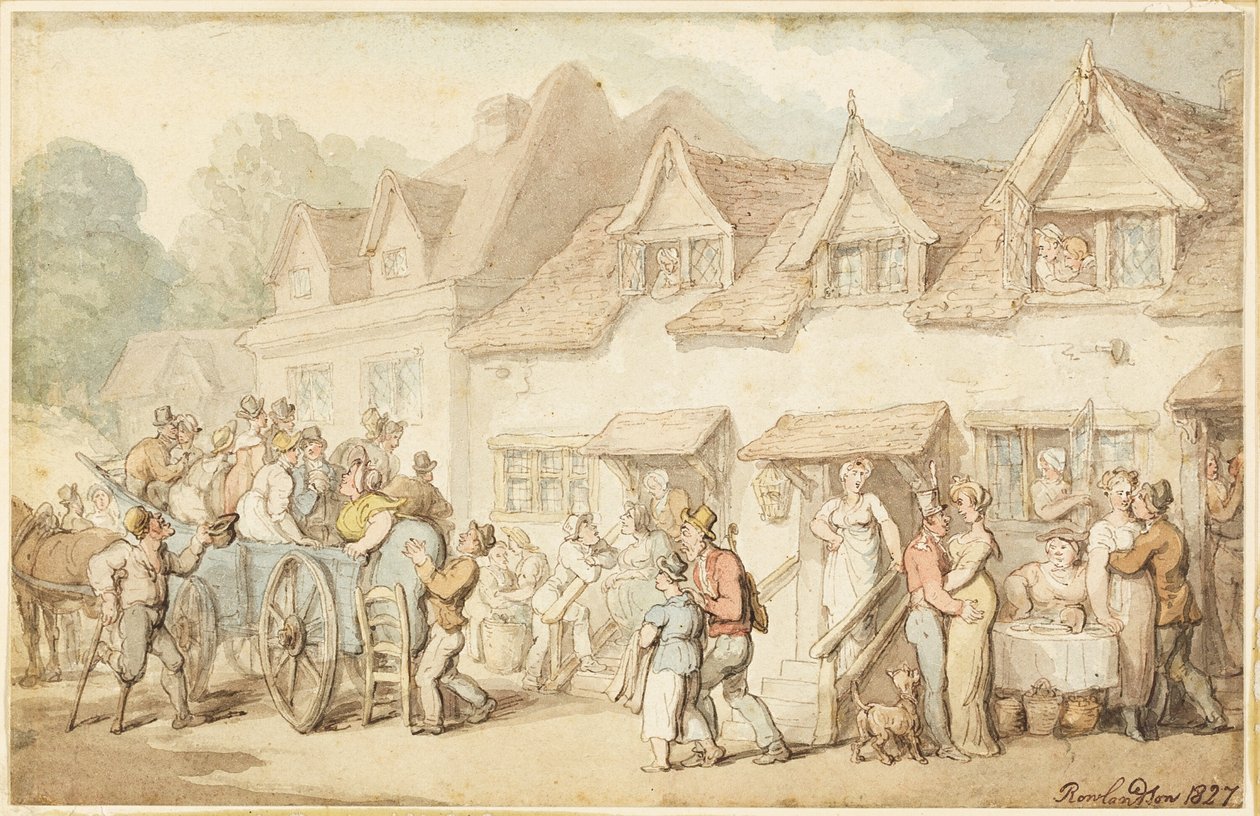 Trener som skifter hest av Thomas Rowlandson