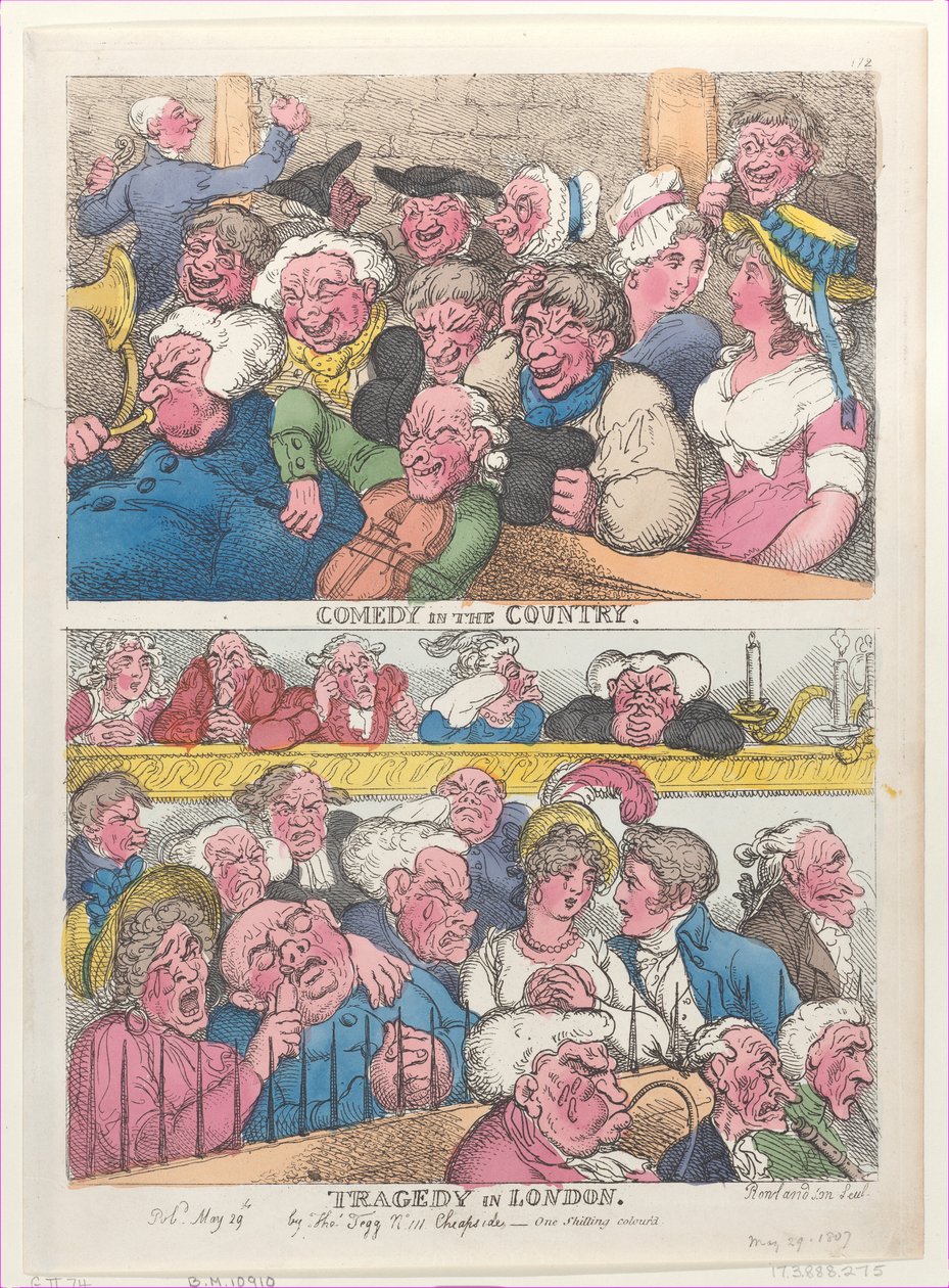 Komedie på landet, Tragedie i London, 29. mai 1807., 29. mai 1807. av Thomas Rowlandson