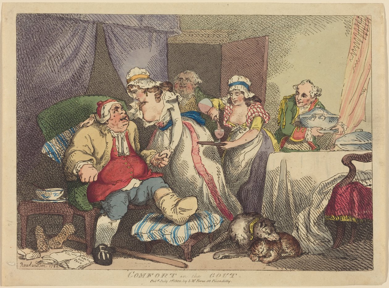 Lindring ved gikt av Thomas Rowlandson