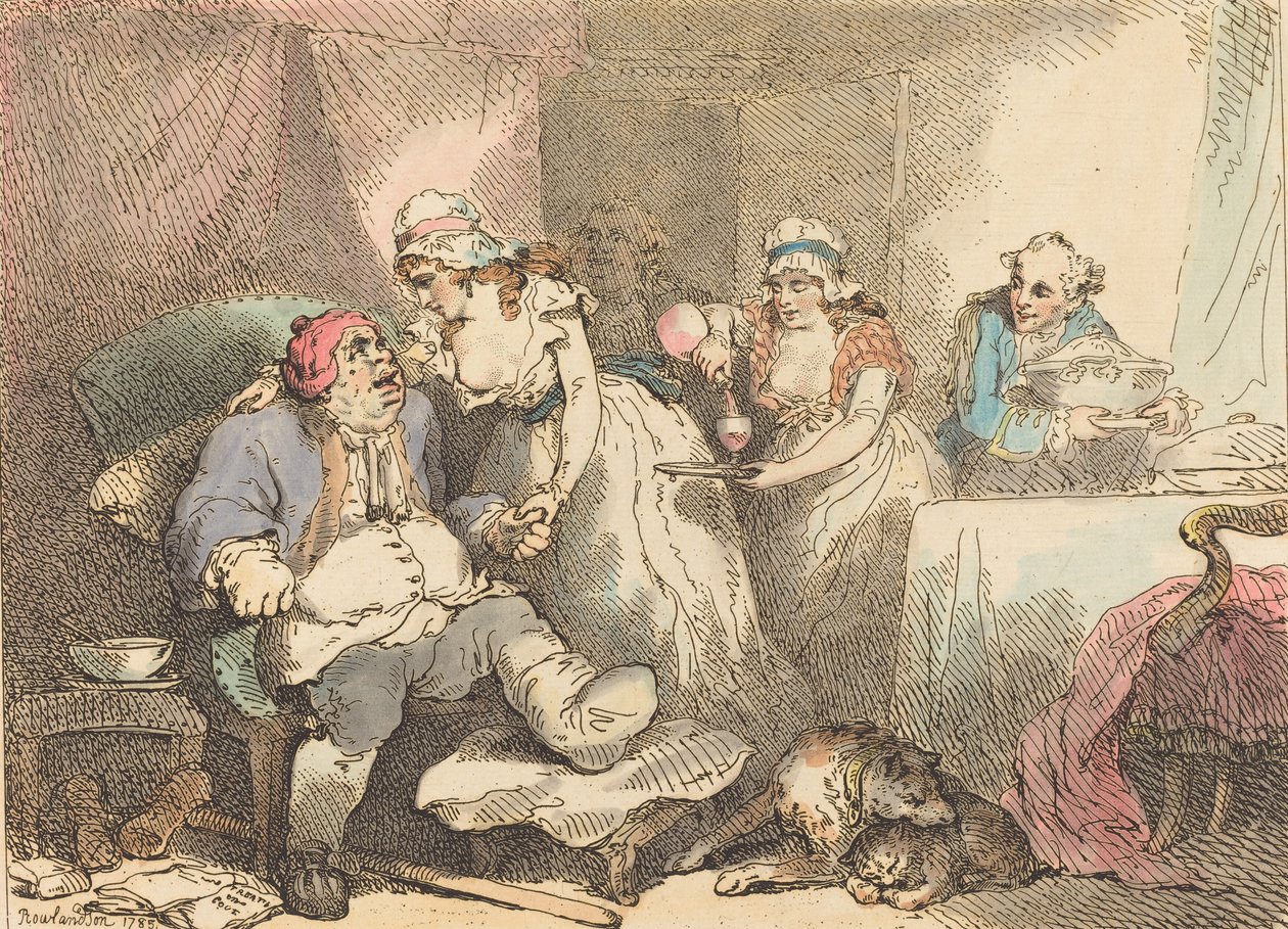Komfort i gikten, 1785. av Thomas Rowlandson