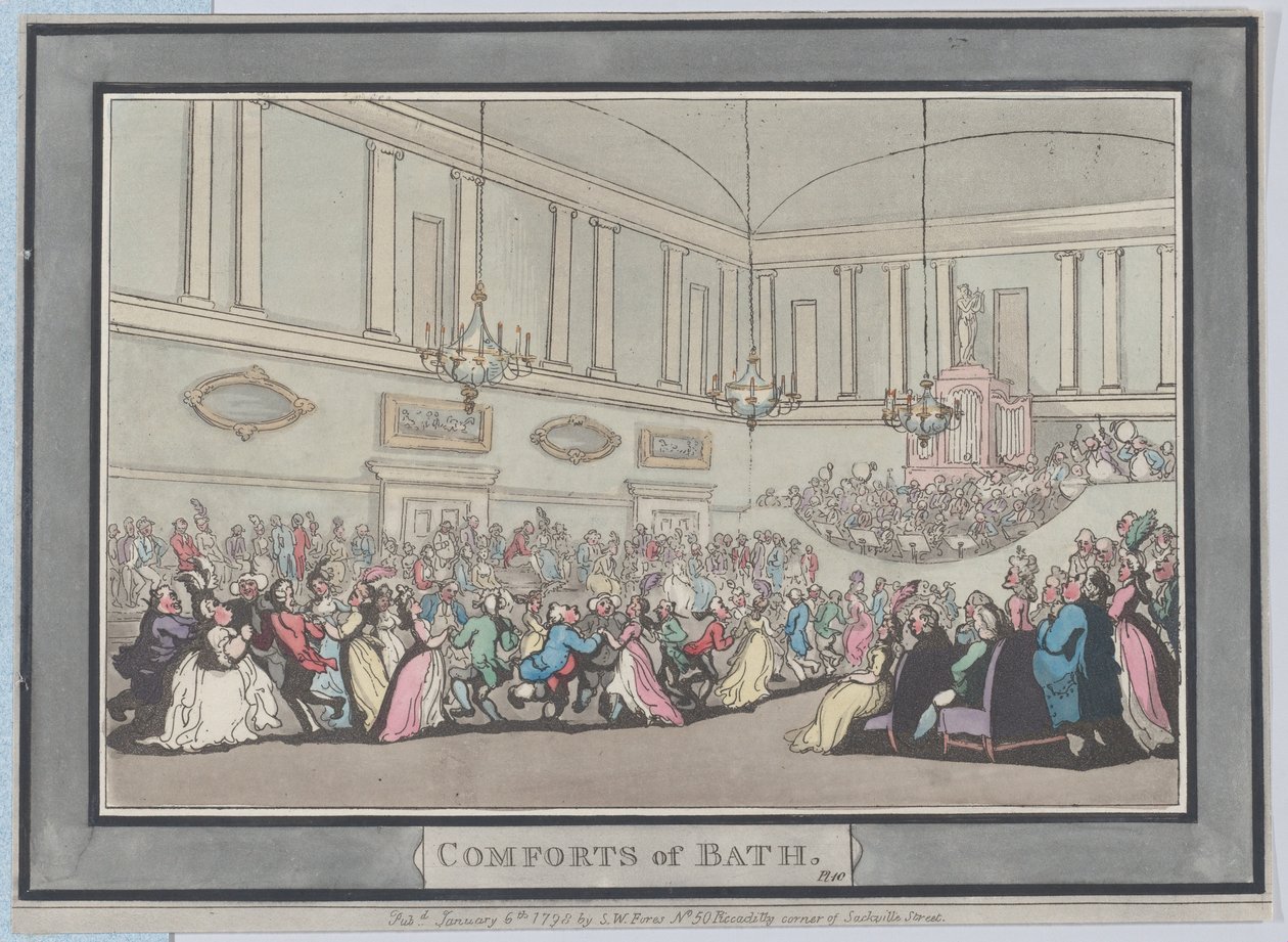 Comforts of Bath, Plate 10, 6. januar 1798., 6. januar 1798. av Thomas Rowlandson