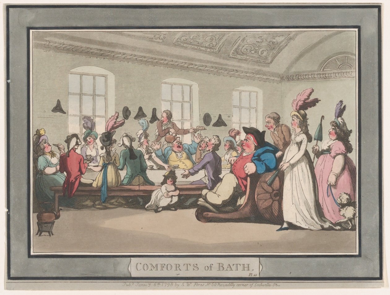 Comforts of Bath, Plate 11, 6. januar 1798., 6. januar 1798. av Thomas Rowlandson