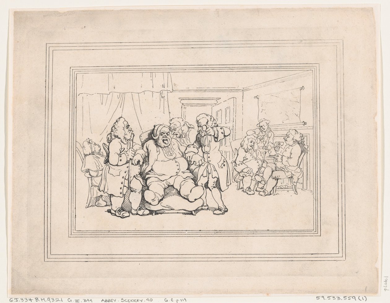 Comforts of Bath, Plate 1, 6. januar 1798., 6. januar 1798. av Thomas Rowlandson