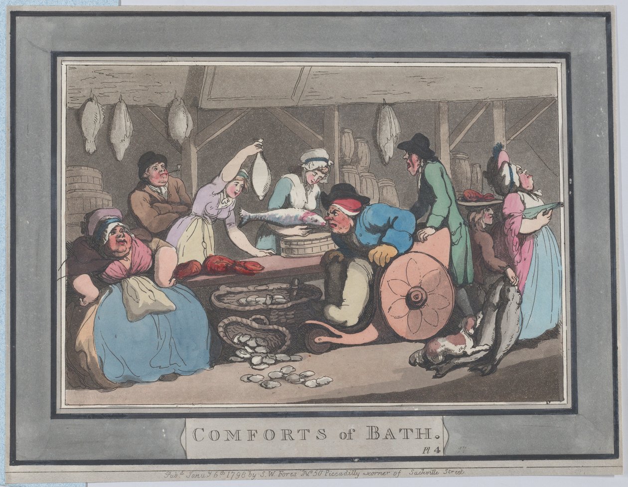 Comforts of Bath, Plate 4, 6. januar 1798., 6. januar 1798. av Thomas Rowlandson
