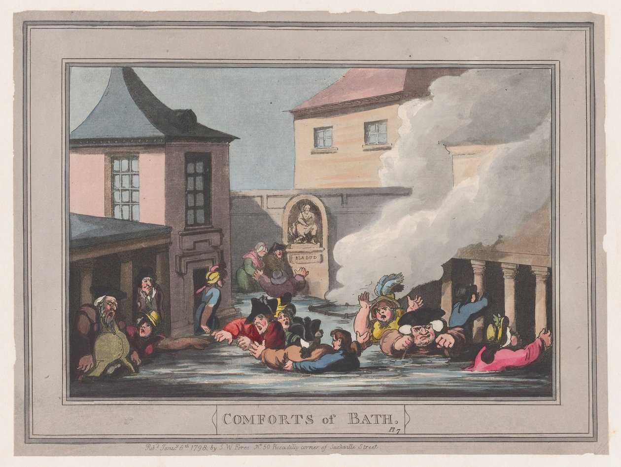 Comforts of Bath, Plate 7, 6. januar 1798., 6. januar 1798. av Thomas Rowlandson