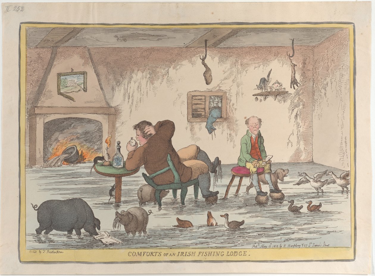 Comforts of an Irish Fishing Lodge, 12. mai 1812., 12. mai 1812. av Thomas Rowlandson