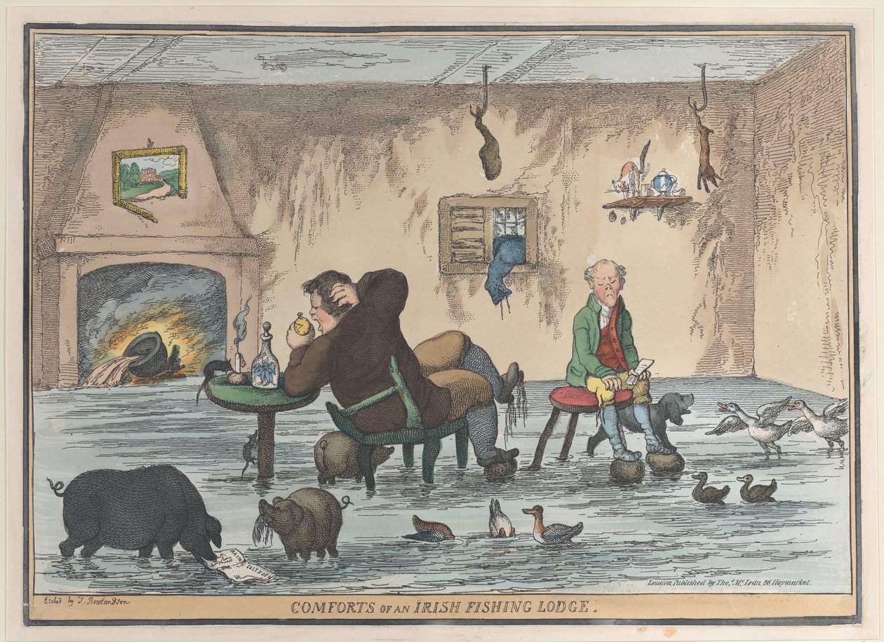 Comforts of an Irish Fishing Lodge, 12. mai 1812., 12. mai 1812. av Thomas Rowlandson