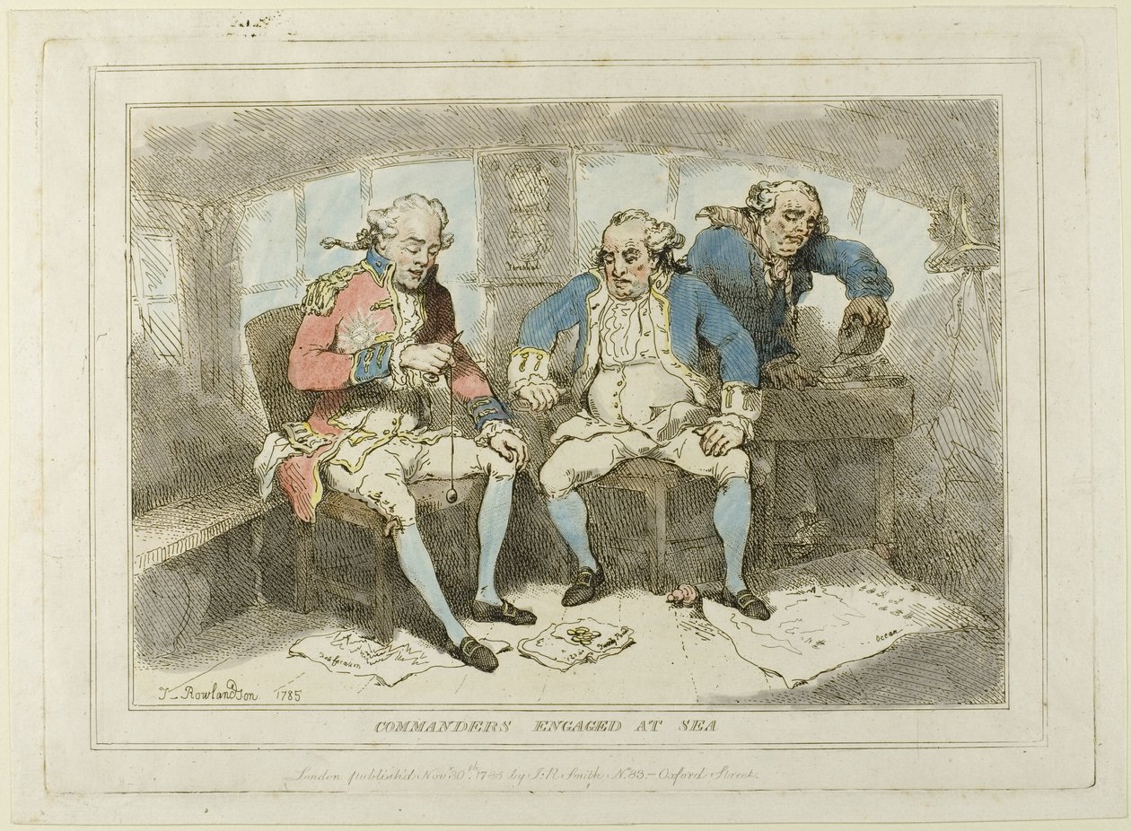 Kommandører engasjert til sjøs av Thomas Rowlandson