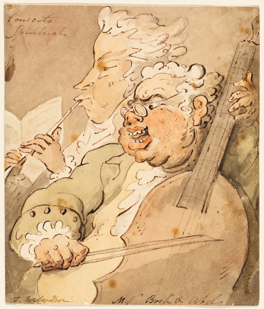 Concerto Spirituale [med] Messengers Boch og Abel av Thomas Rowlandson