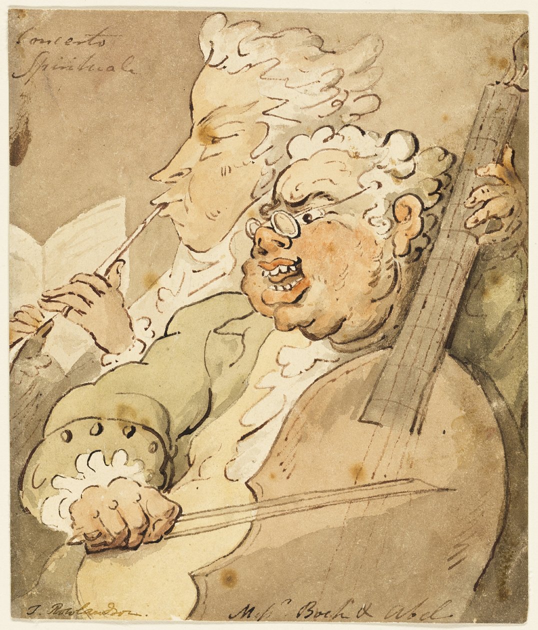 Concerto Spirituale [med] Messengers Boch og Abel av Thomas Rowlandson