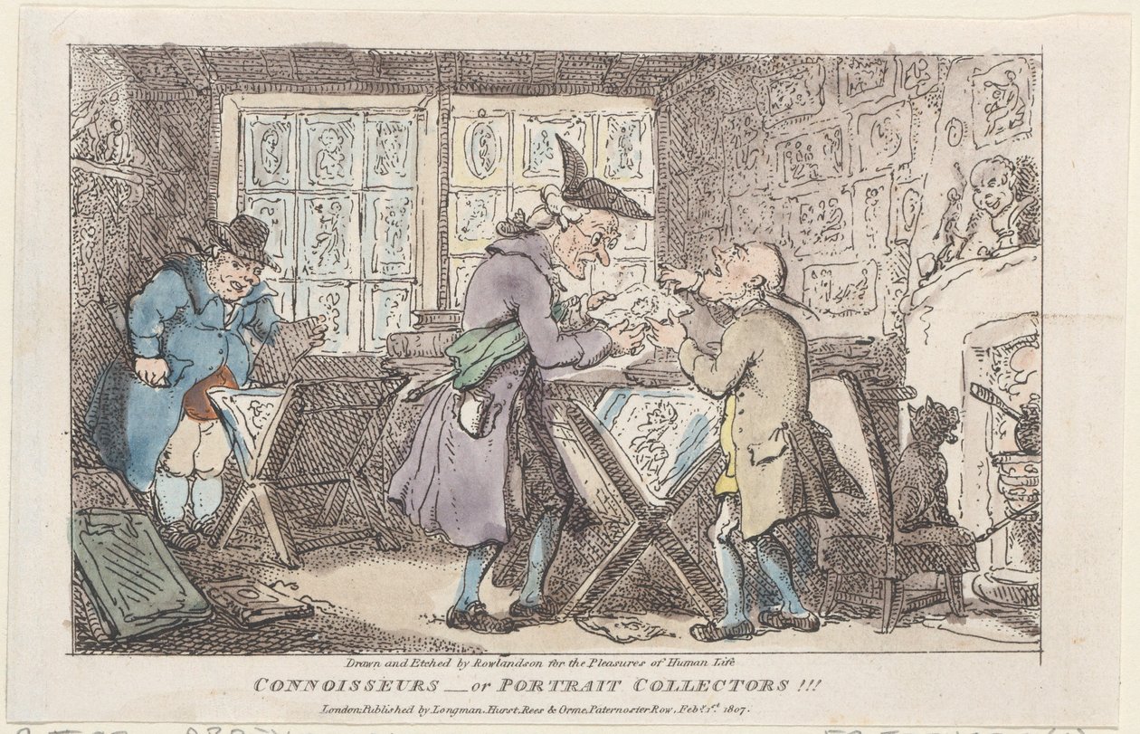 Kjennere- eller portrettsamlere !!!, 1807., 1807. av Thomas Rowlandson