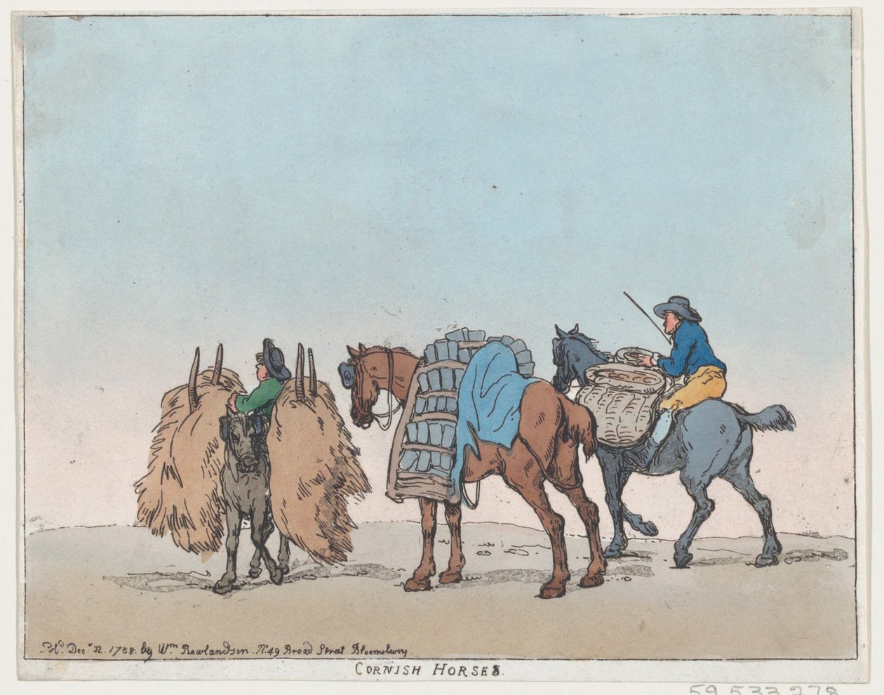 Cornish Horses, 29. desember 1788., 29. desember 1788. av Thomas Rowlandson