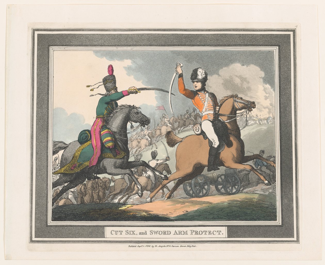 Cut Six, and Sword Arm Protect, 1. september 1798., 1. september 1798. av Thomas Rowlandson