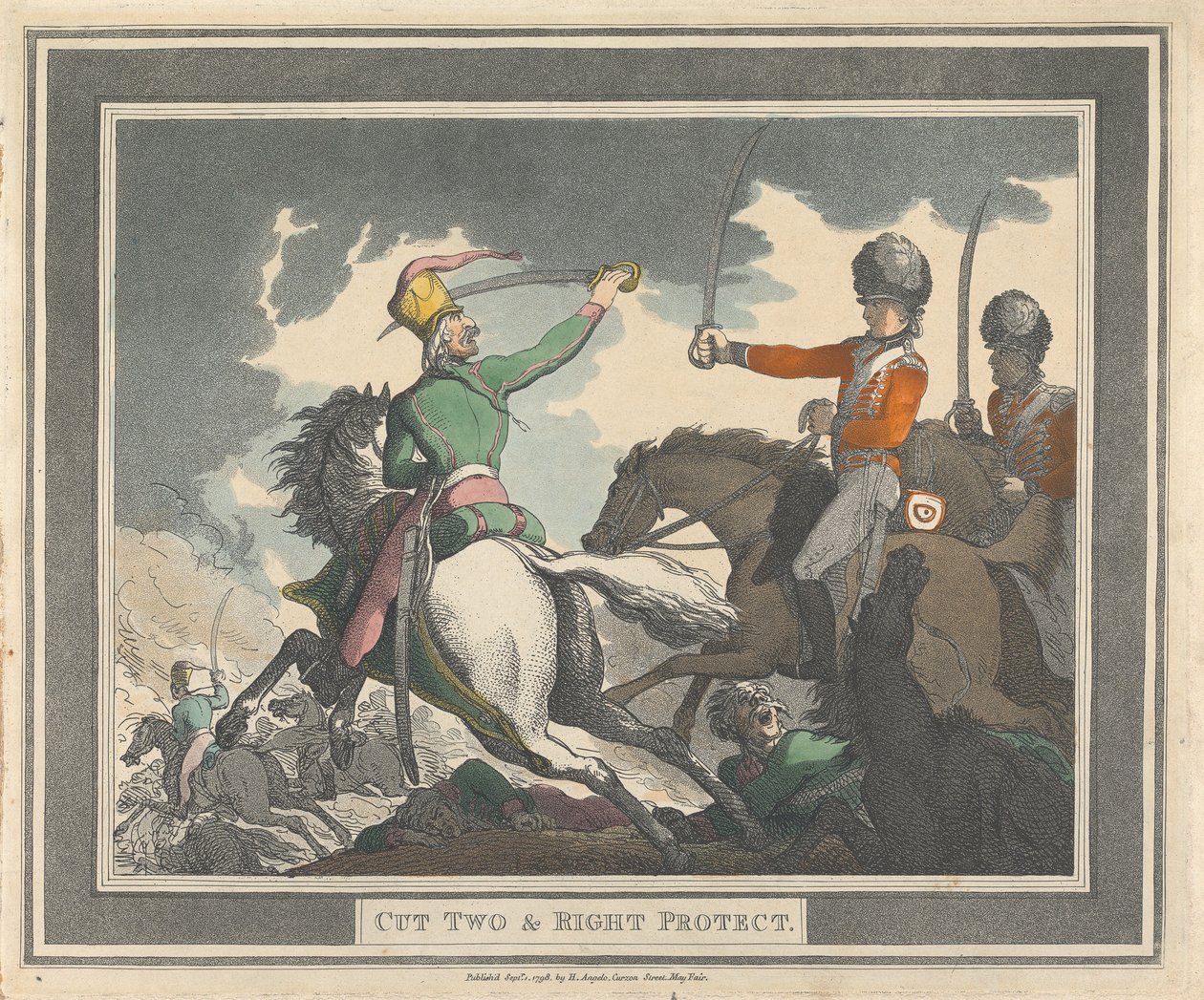 Kutt to og høyre beskyttelse av Thomas Rowlandson