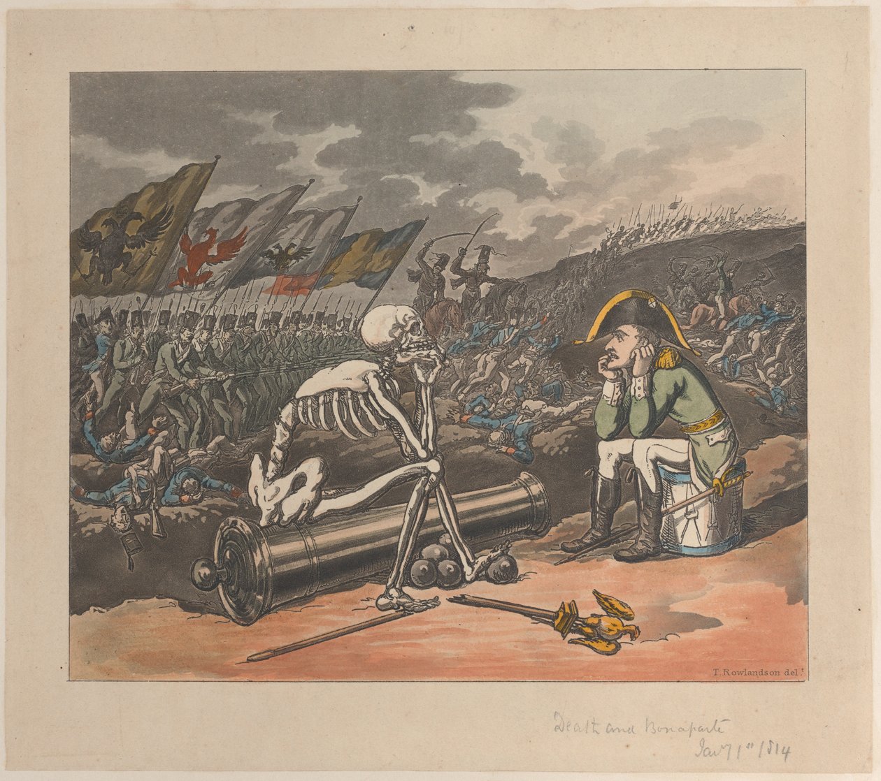 Death and Bonaparte, The Two Kings of Terror, 1. januar 1814., 1. januar 1814. av Thomas Rowlandson