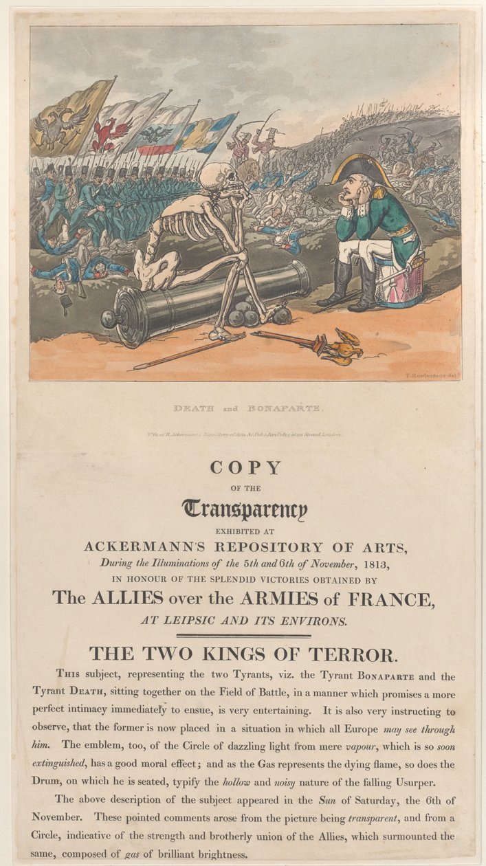 Death and Bonaparte, The Two Kings of Terror, 1. januar 1814., 1. januar 1814. av Thomas Rowlandson