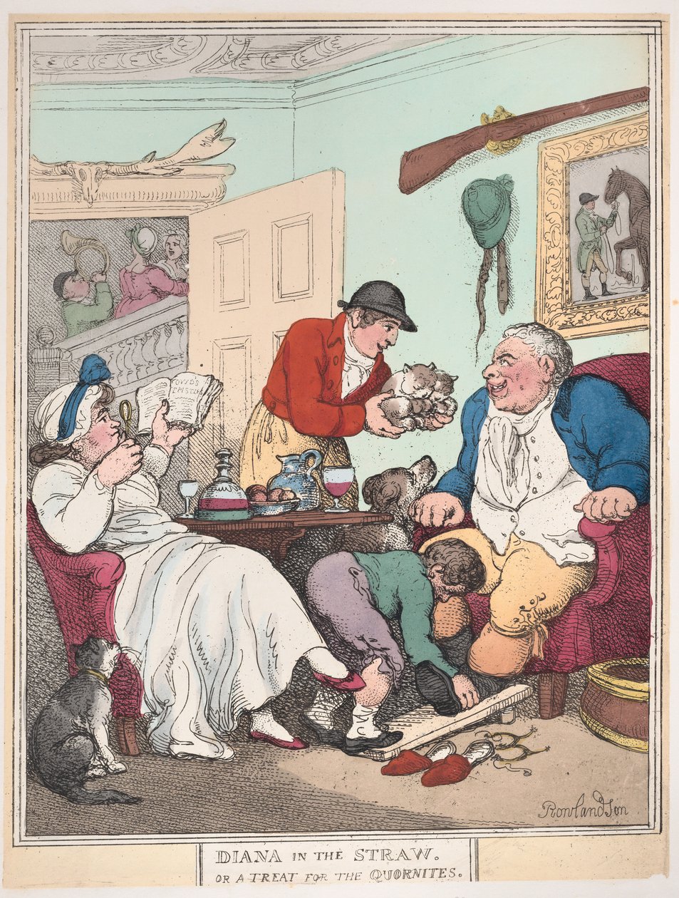 Diana in the Straw, or A Treat for Quornites, 1. januar 1804., 1. januar 1804. av Thomas Rowlandson