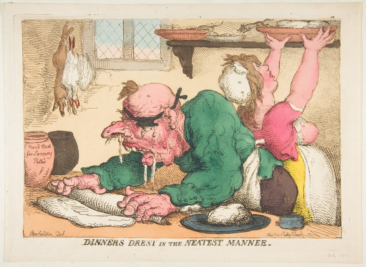 Middager kledde seg på den ryddigeste måten, oktober 1811. av Thomas Rowlandson