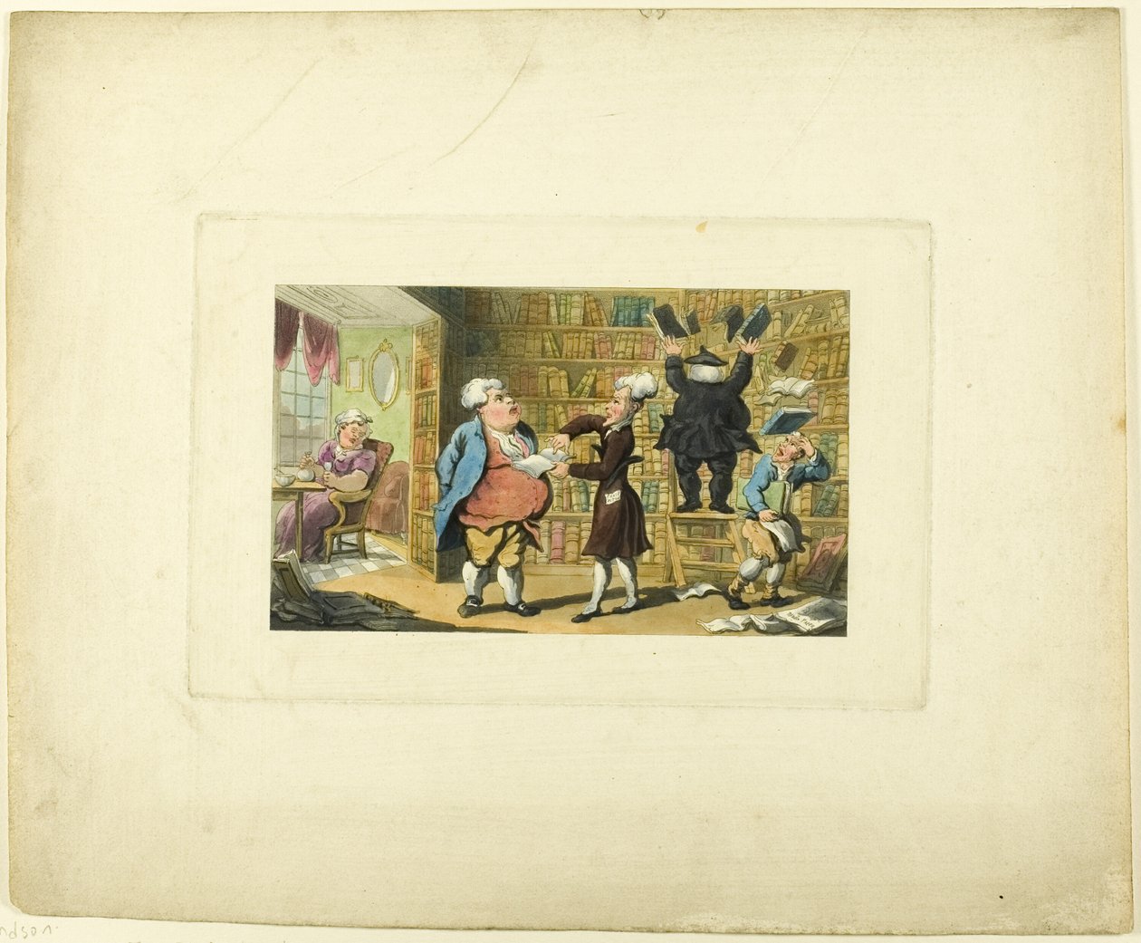 Doctor Syntax and the Book Selger, fra The Tour of Doctor Syntax av Thomas Rowlandson