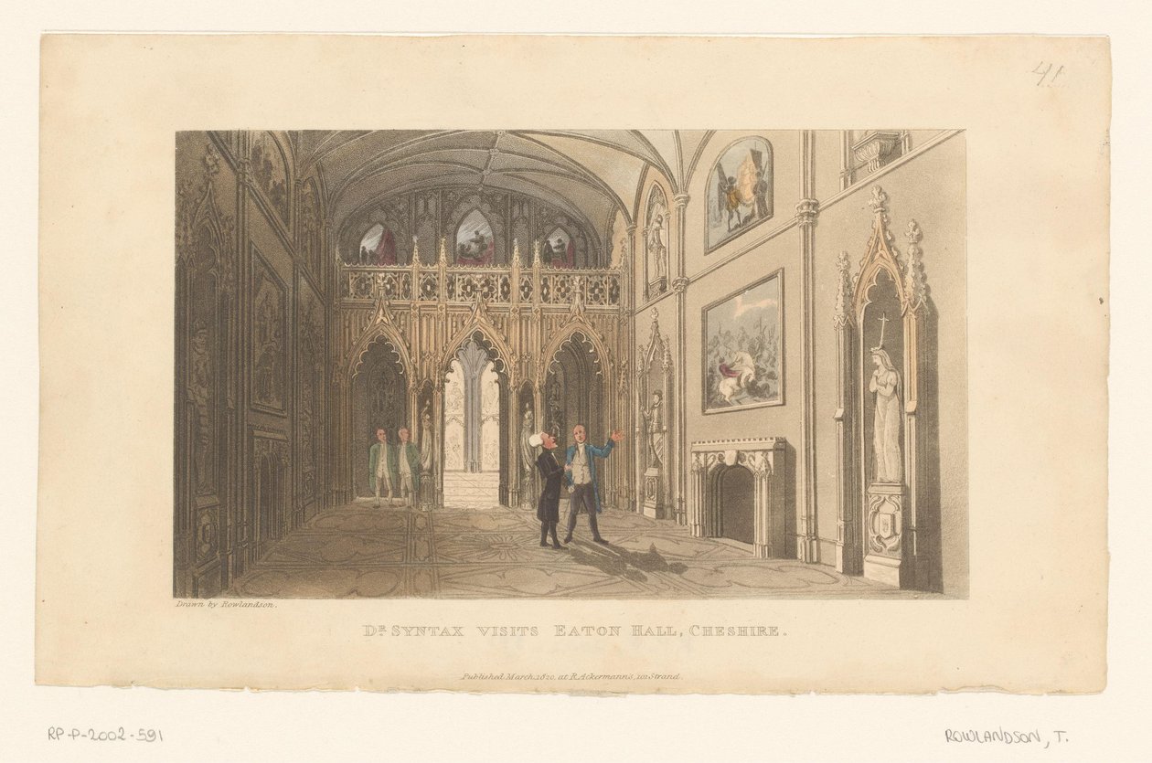 Doktor Syntax besøker Eaton Hall i Cheshire av Thomas Rowlandson