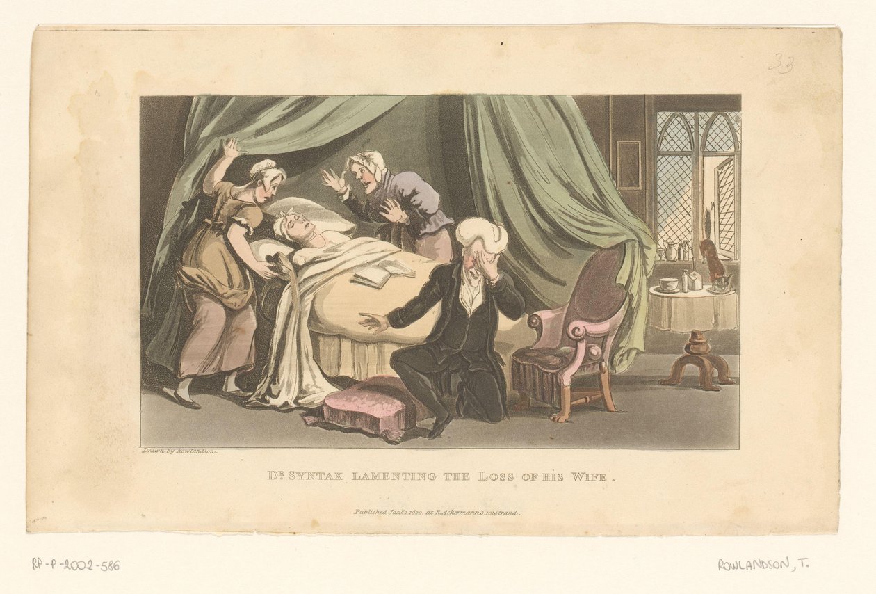 Doktor Syntax sørger over sin avdøde kone av Thomas Rowlandson