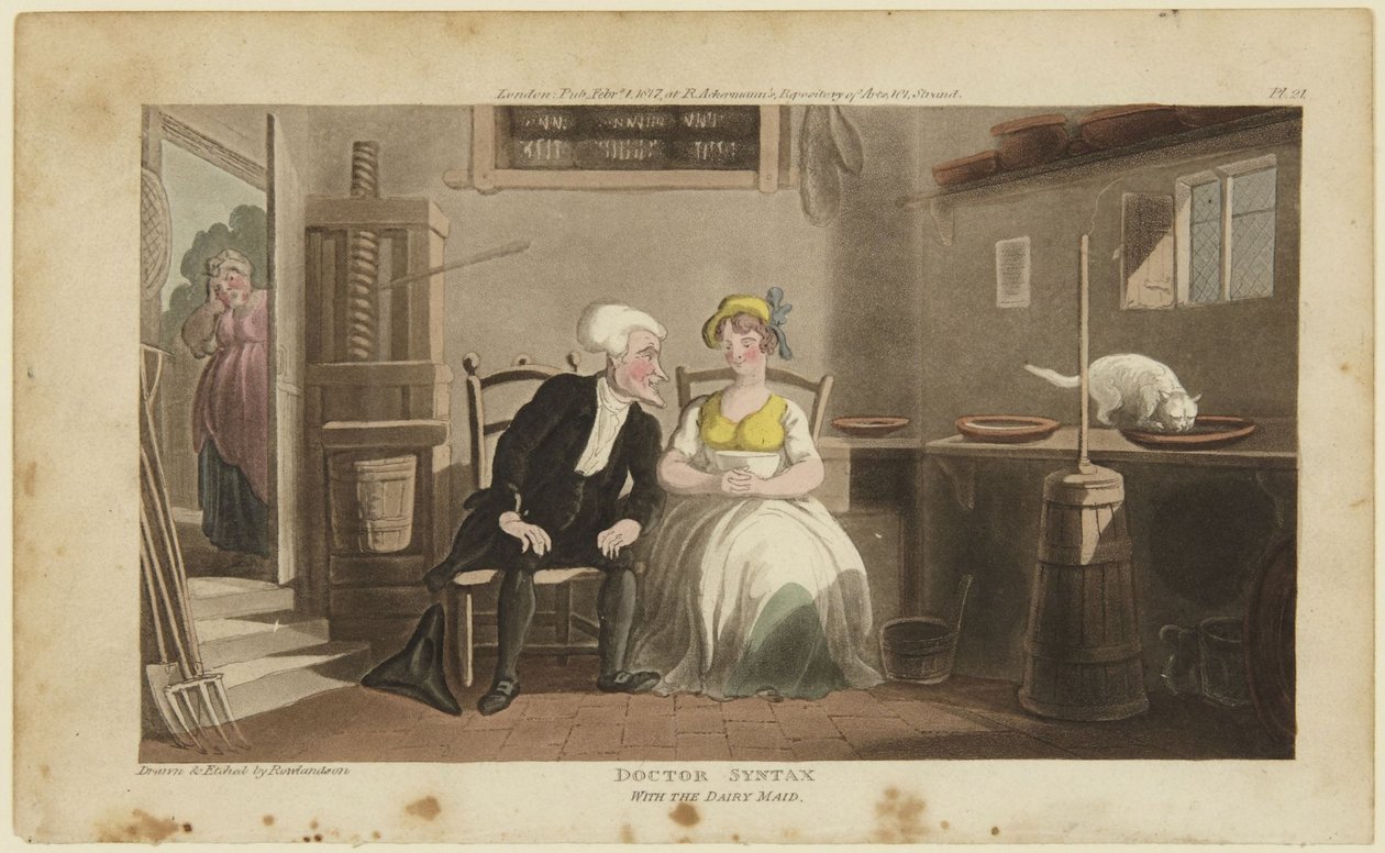 Doktor Syntax og melkepiken av Thomas Rowlandson