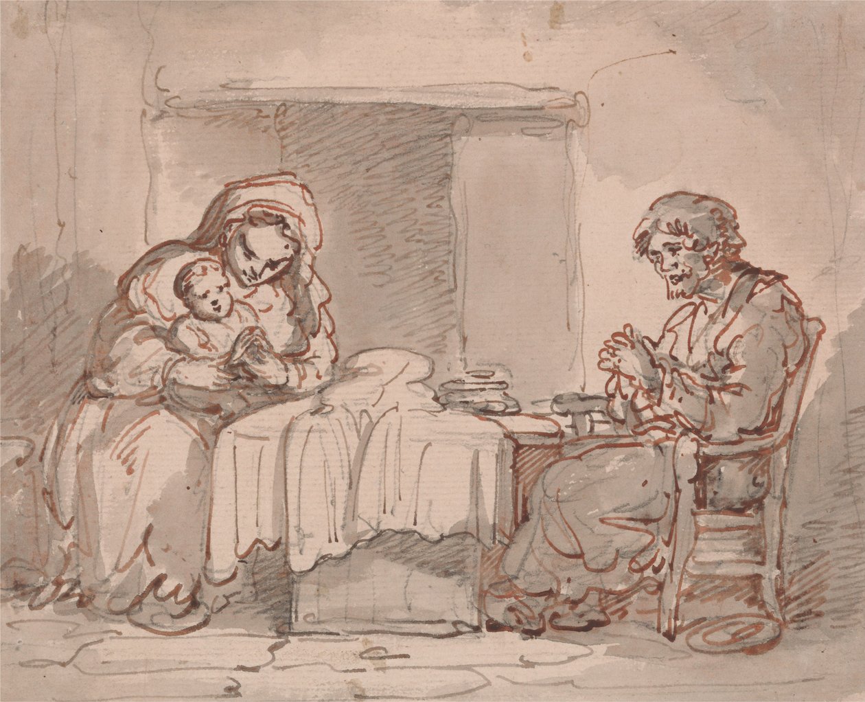 Interiør i hjemmet av Thomas Rowlandson