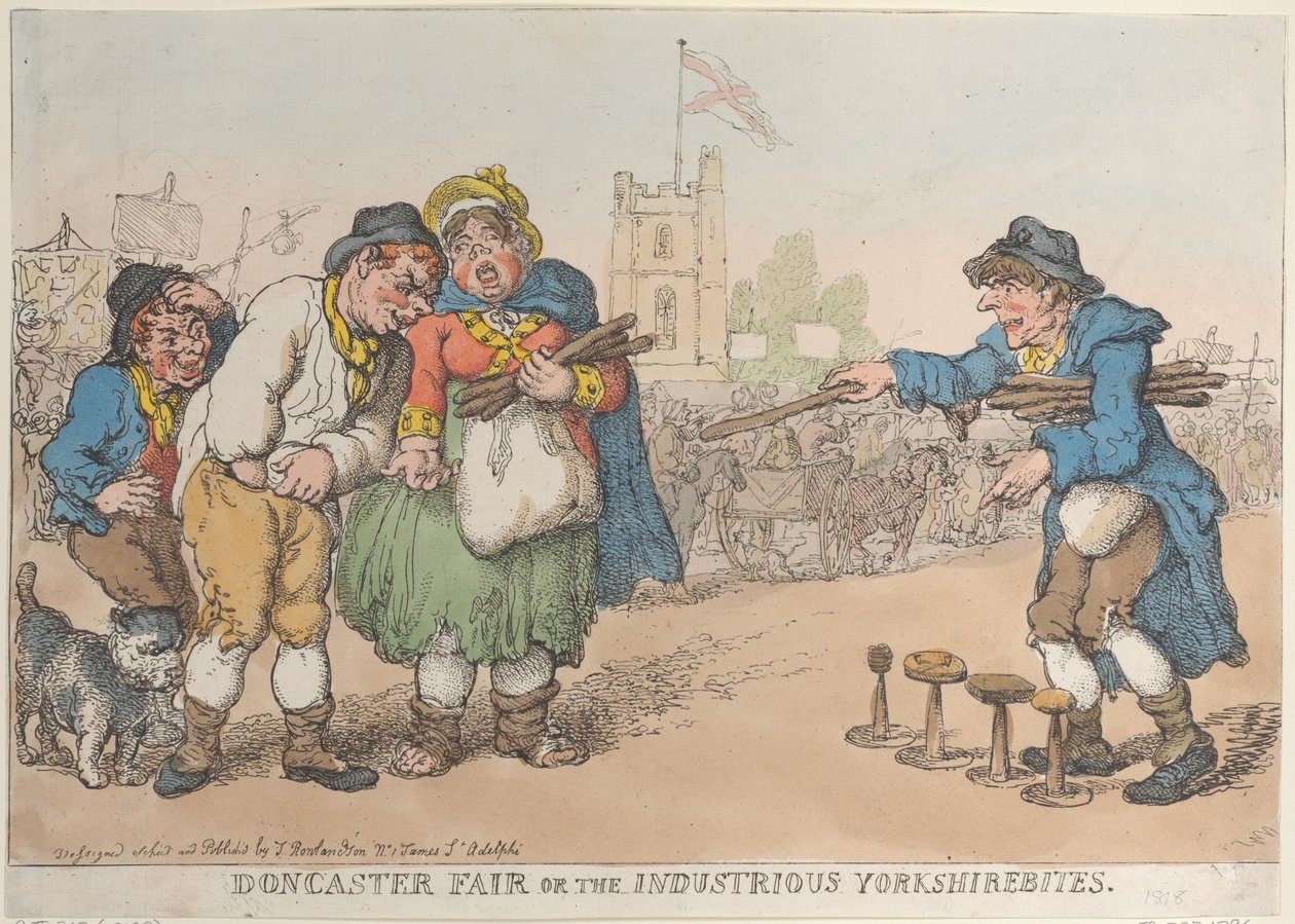 Doncaster-markedet eller de flittige Yorkshirebites av Thomas Rowlandson