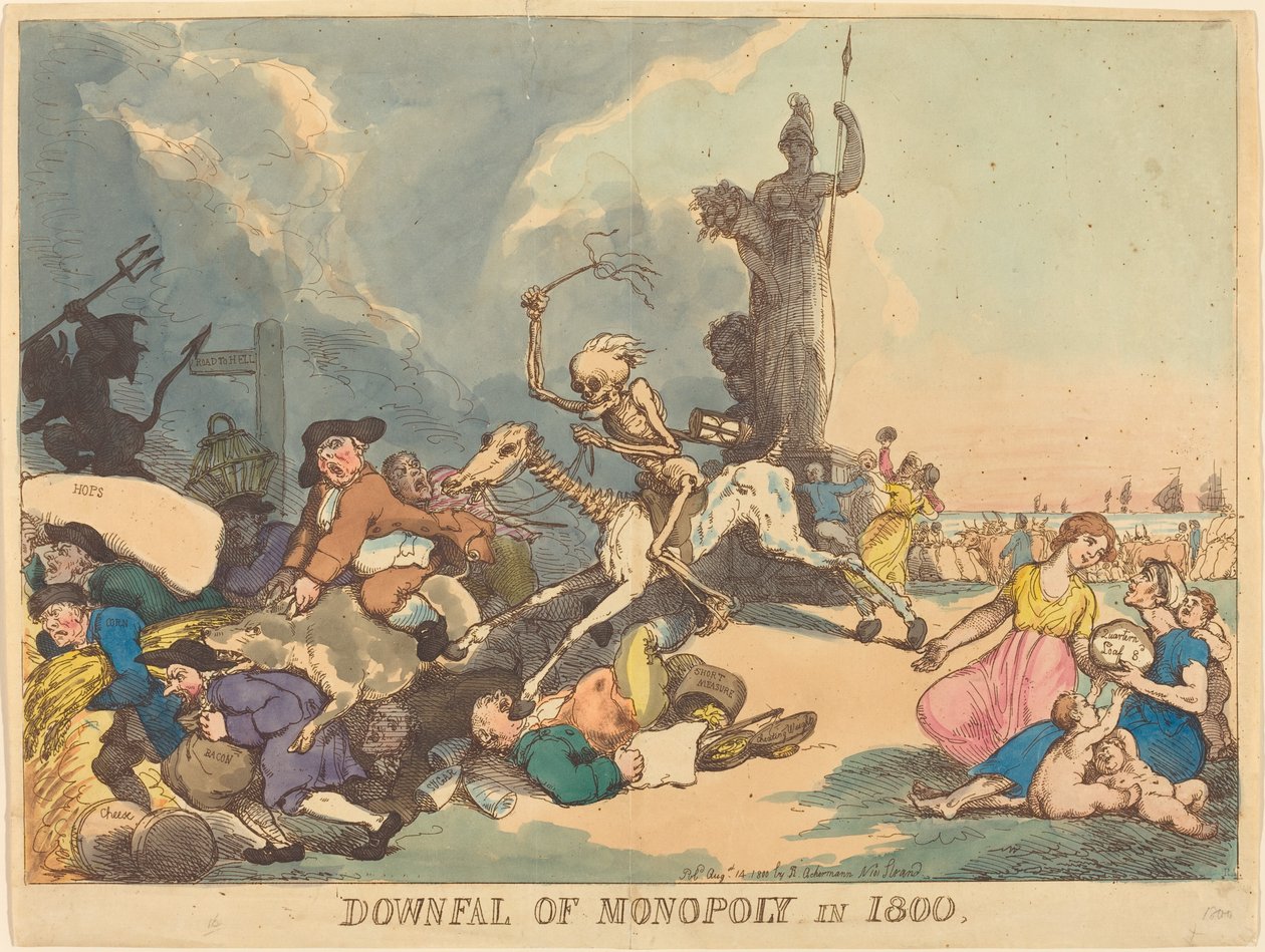 Monopolets fall i 1800 av Thomas Rowlandson