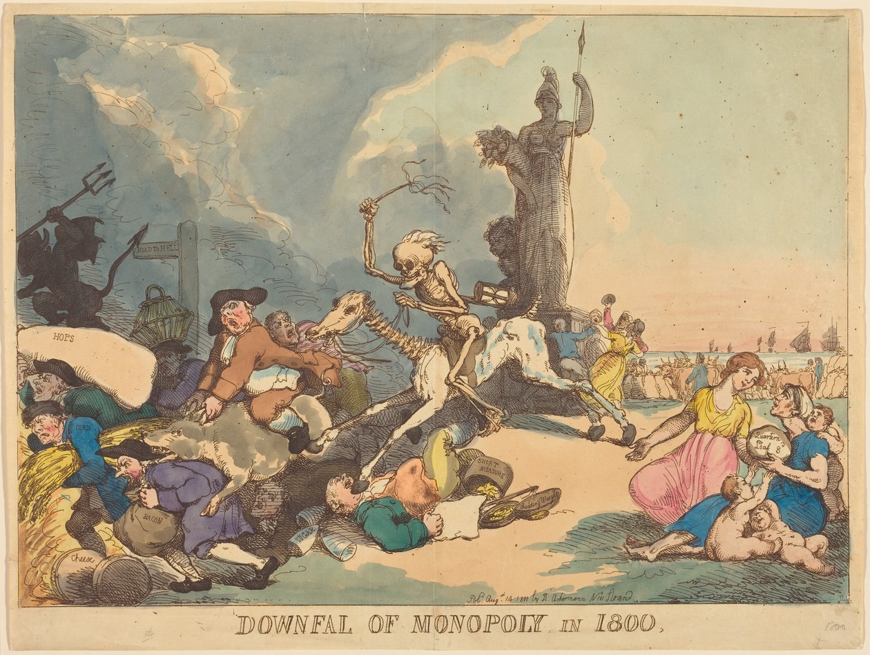 Monopolets fall i 1800 av Thomas Rowlandson