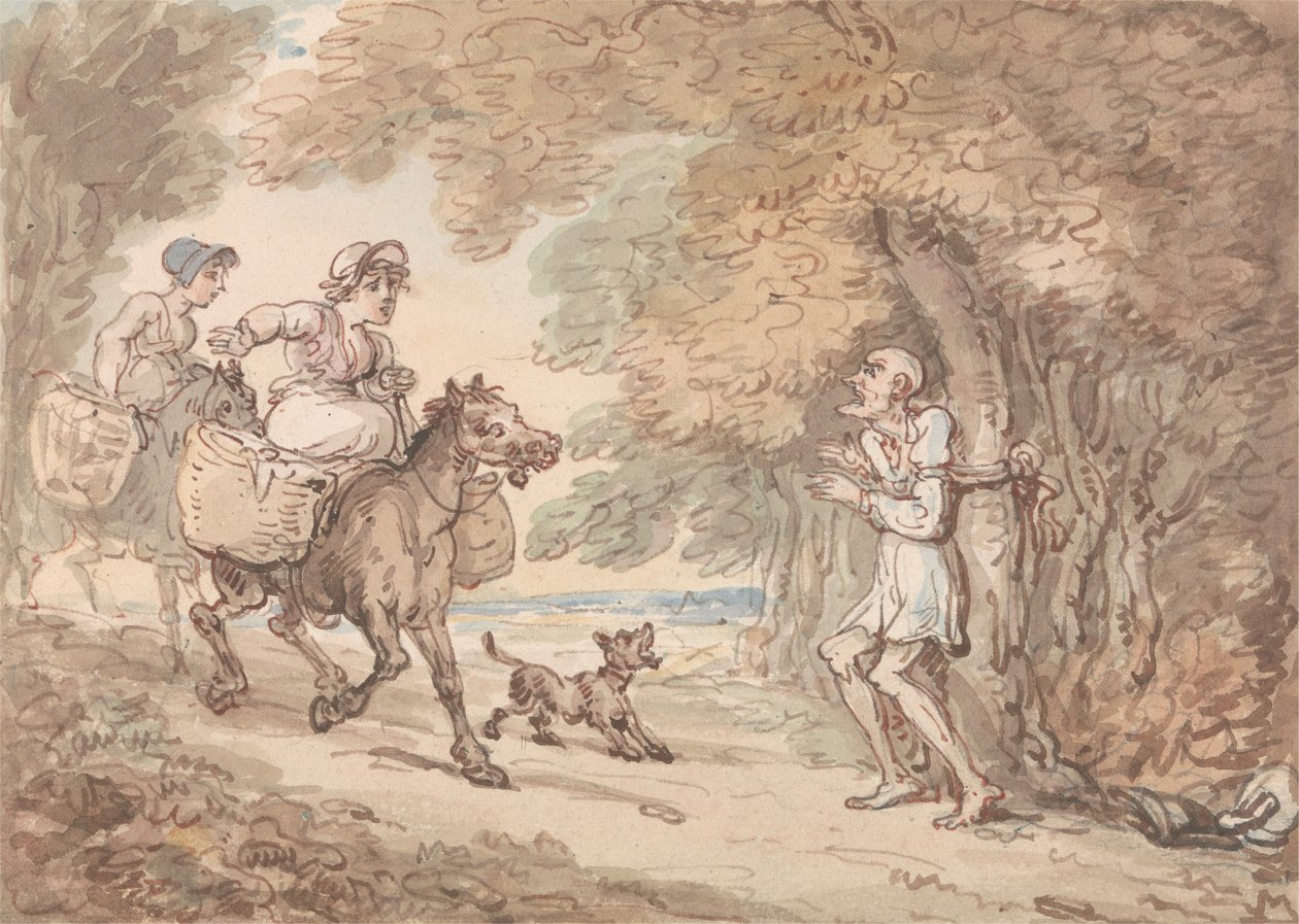Dr. Syntax Bound to a Tree av Highwaymen av Thomas Rowlandson