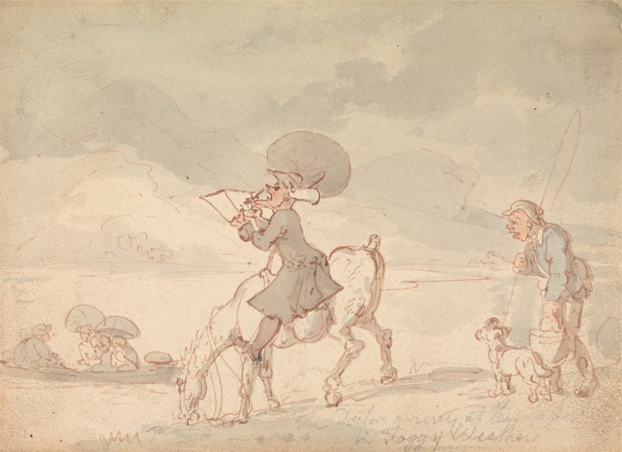 Dr. Syntax tegner innsjøen av Thomas Rowlandson