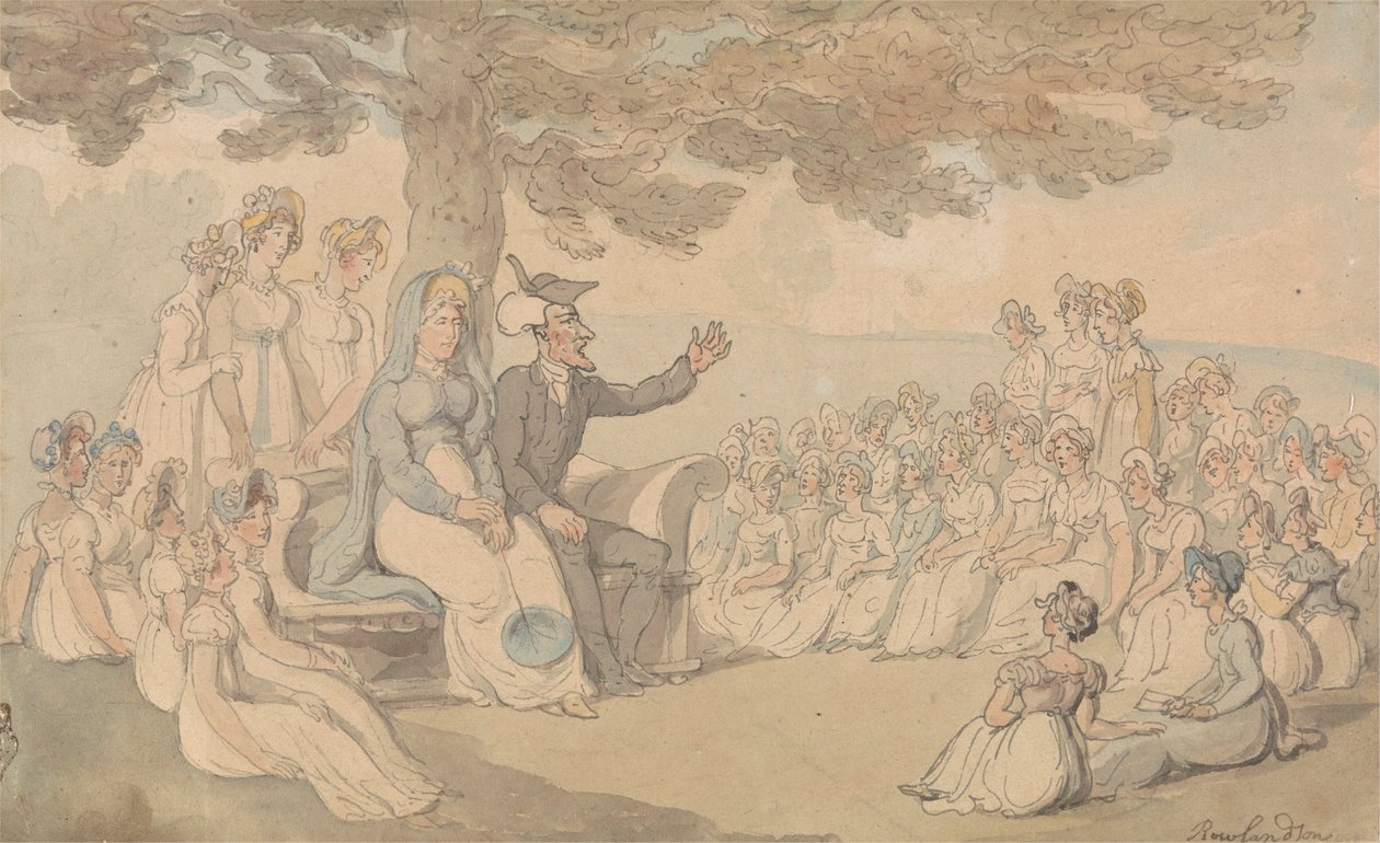 Dr. Syntax besøker en internatskole for unge damer av Thomas Rowlandson