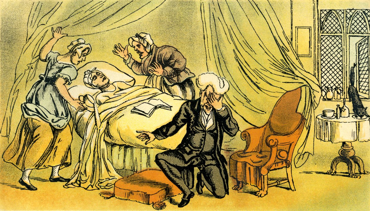 "Dr Syntax beklager tapet av sin kone" av Thomas Rowlandson