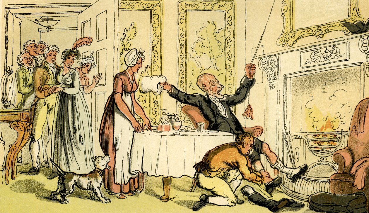 "Dr Syntax forveksler en gentlemanns hus med et vertshus" av Thomas Rowlandson